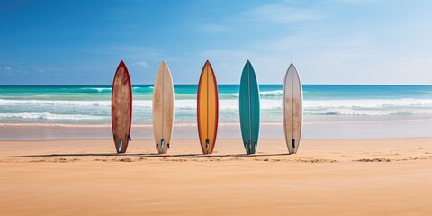 Surfboards with Beach Background