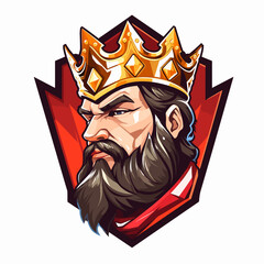 Esport vector logo king, king icon, king head, vector, sticker