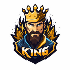 Esport vector logo king, king icon, king head, vector, sticker