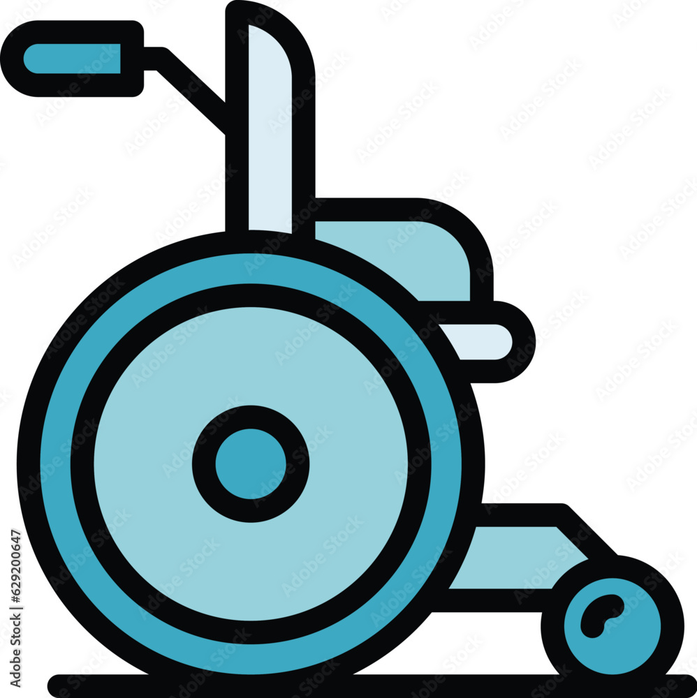 Wall mural Wheelchair icon outline vector. Handicap person. People disable color flat - Wall murals
