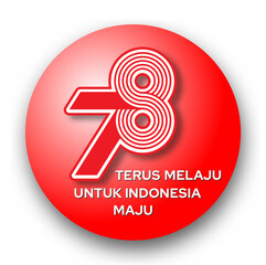 78 years Indonesia independence day logo button