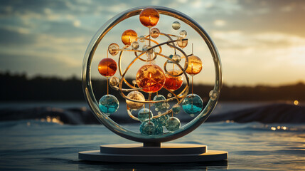 A symbolic representation of science breaking barriers and promoting peace among nations 