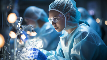 An inspiring photo of scientists working on medical breakthroughs to improve global health 