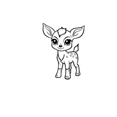 Coloring Page Outline of cartoon fawn