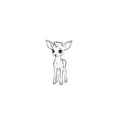 Coloring Page Outline of cartoon fawn