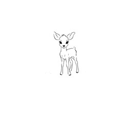 Coloring Page Outline of cartoon fawn