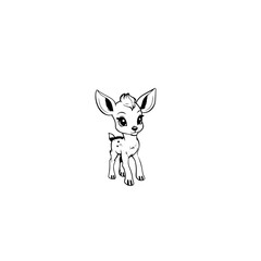 Coloring Page Outline of cartoon fawn