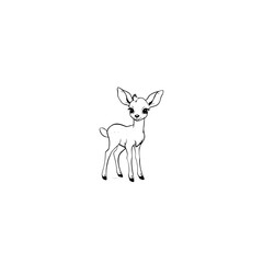 Coloring Page Outline of cartoon fawn