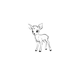 Coloring Page Outline of cartoon fawn