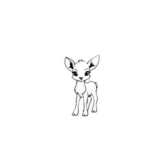 Coloring Page Outline of cartoon fawn