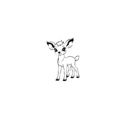 Coloring Page Outline of cartoon fawn