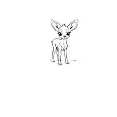 Obraz na płótnie Canvas Coloring Page Outline of cartoon fawn