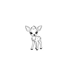 Fototapeta premium Coloring Page Outline of cartoon fawn