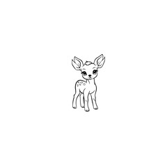 Coloring Page Outline of cartoon fawn