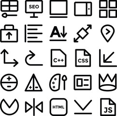 Business and Design Tools Bold Line Icons 

