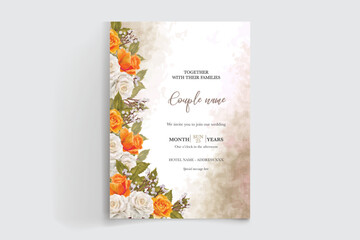 Fototapeta premium wedding floral invitation card templates