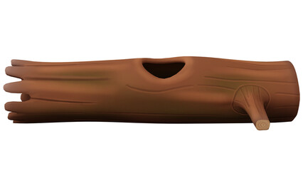 A 3D Cartoon Illustration of Tree Trunk. Tree trunk is the main stem of a tree