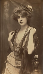 old photo portrait of young woman
