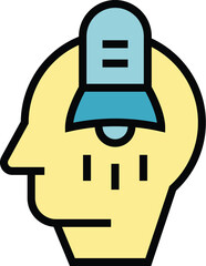 Startup speaker icon outline vector. Seminar presentation. Business man color flat