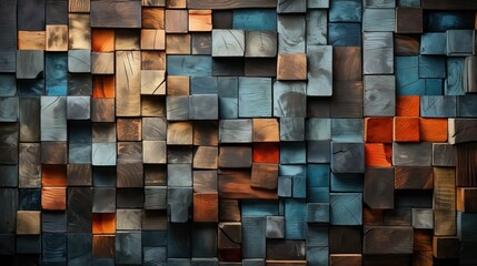 Abstract wooden cube background