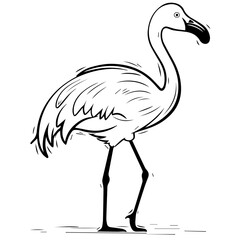 Flamingo chick flat vector illustration isolated on white background