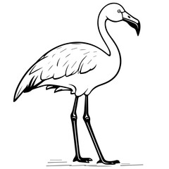 Obraz premium Flamingo chick flat vector illustration isolated on white background