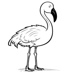 Flamingo chick flat vector illustration isolated on white background