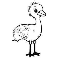 Flamingo chick flat vector illustration isolated on white background