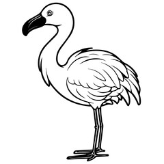 Obraz premium Flamingo chick flat vector illustration isolated on white background