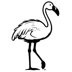 Flamingo chick flat vector illustration isolated on white background