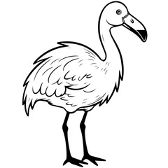 Obraz premium Flamingo chick flat vector illustration isolated on white background