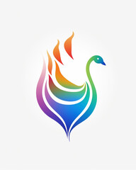 Obraz premium peacock abstract colorful logo vector style