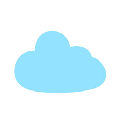 cartoon blue cloud in flat design