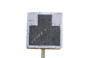 A target with bullet holes 