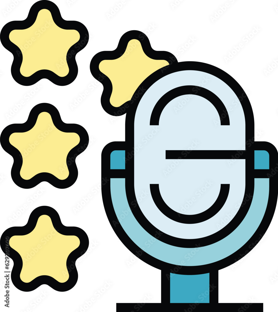 Aufkleber speaker microphone icon outline vector. training lecture. audience speech color flat