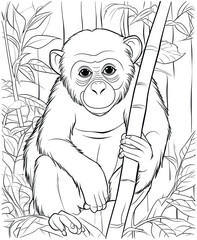 chimpanzee animal coloring page