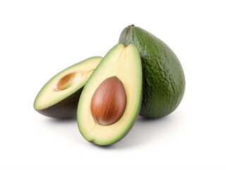 fresh avocado on white background