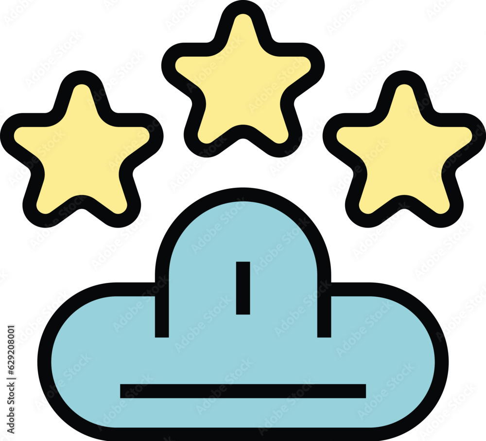 Poster data cloud icon outline vector. computer upload. system storage color flat