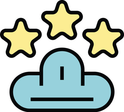 recommend clip art: Data cloud icon outline vector. Computer upload. System storage color flat