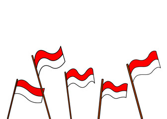 Indonesia flag for independence day vector illustration 