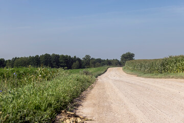 Rural road for cars and transport
