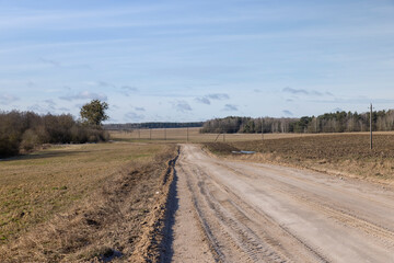 dangerous road for cars in the winter cold season