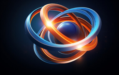 Galactic Fusion: 3D Atomic Atom Logo Design