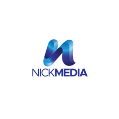 Flat Letter Mark Initial NICK MEDIA logo design