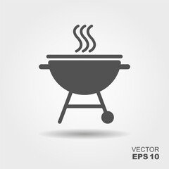 Grill icon, vector sign, flat pictogram. Bbq symbol, logo illustration.
