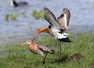 Black-tailed godwit in its natural habitat