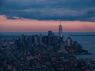 New York City skyline blue hour view from The Edge.