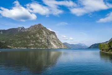 Fototapeta na wymiar Como lake in Italy, view from Lecco
