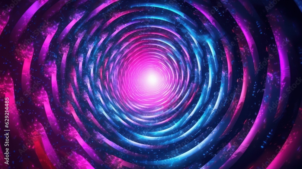 Wall mural abstract background of luminous swirling. elegant glowing circle. sparking particle. space tunnel. g