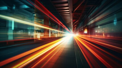 Fototapeta na wymiar Traffic in modern city at night. motion blur effect abstract background